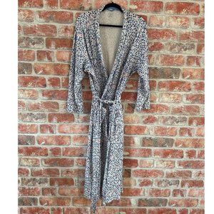 Lands End Womens Blue and White Robe